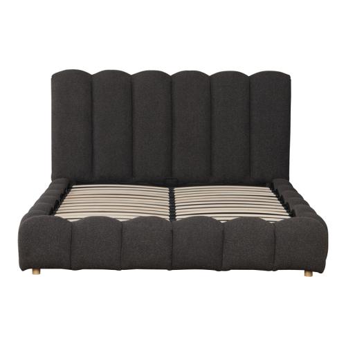 Κρεβάτι Nuvem pakoworld μπουκλέ υφασμα ανθρακί με αποθηκευτικό χώρο 160x200εκ