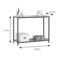 Κονσόλα Shima pakoworld oak- μαύρο μέταλλο 106x35x81εκ