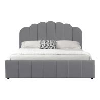 Κρεβάτι Tatiana pakoworld ύφασμα γκρι με αποθηκευτικό χώρο 120x200εκ