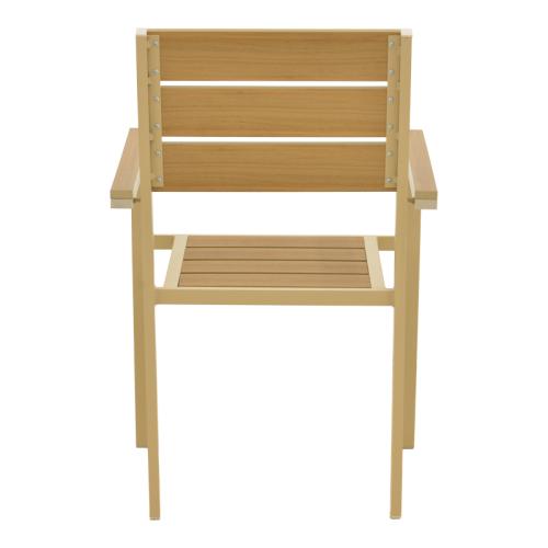 Πολυθρόνα Breze pakoworld στοιβαζόμενη plywood σε φυσική-αλουμίνιο σε cappuccino απόχρωση 57.5x60x88εκ