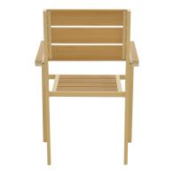 Πολυθρόνα Breze pakoworld στοιβαζόμενη plywood σε φυσική-αλουμίνιο σε cappuccino απόχρωση 57.5x60x88εκ