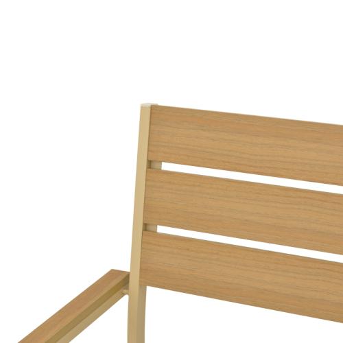 Πολυθρόνα Breze pakoworld στοιβαζόμενη plywood σε φυσική-αλουμίνιο σε cappuccino απόχρωση 57.5x60x88εκ