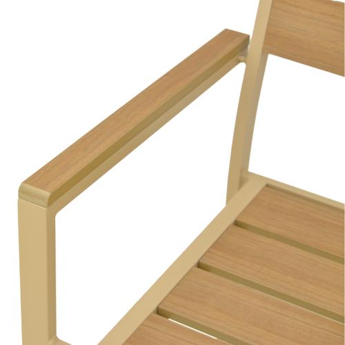 Πολυθρόνα Breze pakoworld στοιβαζόμενη plywood σε φυσική-αλουμίνιο σε cappuccino απόχρωση 57.5x60x88εκ