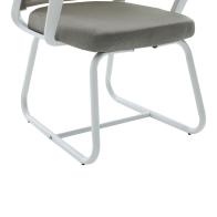 Καρέκλα επισκέπτη Palma pakoworld λευκή- mesh γκρι 46x52x94εκ