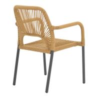 Πολυθρόνα αλουμινίου Norture pakoworld στοιβαζόμενη ανθρακί σκελετός-pe rattan σε φυσική απόχρωση 57x63x82εκ