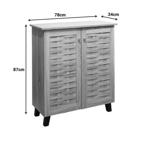 Παπουτσοθήκη-ντουλάπι Mantam pakoworld 12 ζεύγων sonoma 78x34x87εκ