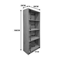 Βιβλιοθήκη Kendy pakoworld sonoma 60x30x167εκ