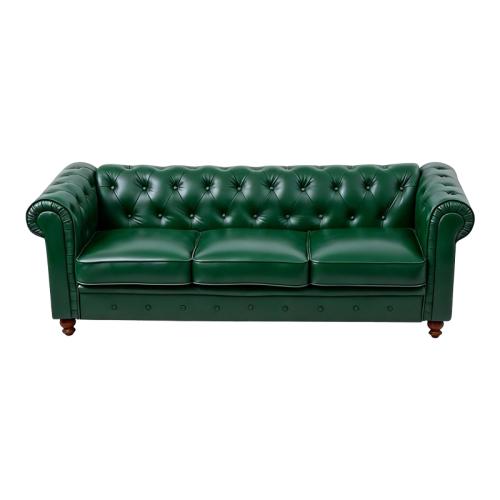 Kαναπές τριθέσιος τ. Chesterfield pakoworld pu κυπαρισσί 203x84x67εκ