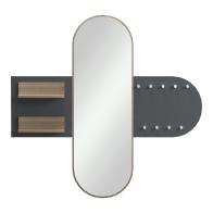 Κρεμάστρα με καθρέπτη Baunty pakoworld sonoma-ανθρακί 125x11x122εκ