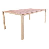 Τραπέζι Nares pakoworld αλουμίνιο cappuccino-plywood σε φυσική απόχρωση 140x80x72.5εκ