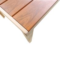 Τραπέζι Nares pakoworld αλουμίνιο cappuccino-plywood σε φυσική απόχρωση 140x80x72.5εκ