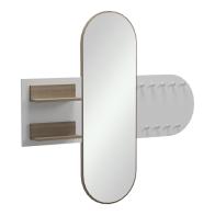 Κρεμάστρα με καθρέπτη Baunty pakoworld sonoma-λευκό 125x11x122εκ