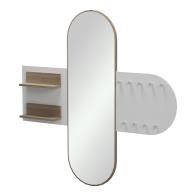 Κρεμάστρα με καθρέπτη Baunty pakoworld sonoma-λευκό 125x11x122εκ