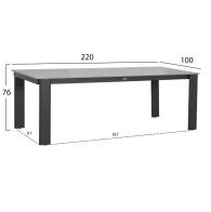 ΤΡΑΠΕΖΙ ΤΡΑΠΕΖΑΡΙΑΣ PUNDER HM6483.01 ΓΚΡΙ ΑΛΟΥΜΙΝΙΟ--SINTERED STONE TOP 220x100x76Υεκ