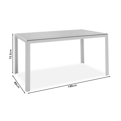 Τραπέζι Nares pakoworld αλουμίνιο μαύρο-polywood ανθρακί 140x80x72.5εκ