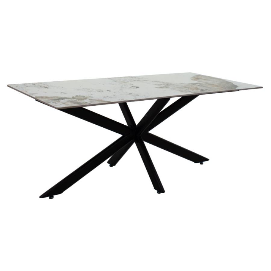 Τραπέζι Bethan pakoworld sintered stone λευκό μαρμάρου-μαύρο 180x90x75εκ Τραπέζι Bethan pakoworld sintered stone λευκό μαρμάρου-μαύρο 180x90x75εκ