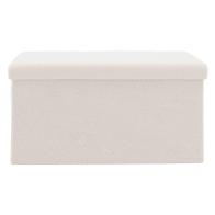 Σκαμπό-μπαούλο Forward pakoworld ύφασμα μπουκλέ ivory 76.5x38x37.5εκ