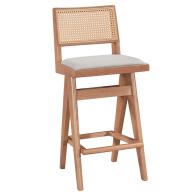 Τραπεζαρία μπαρ Winslow pakoworld σετ 7τεμ ξύλο rubberwood ανοιχτό καρυδί 120x45x100εκ