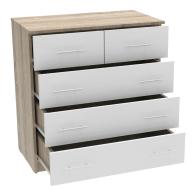 Συρταριέρα Kumode pakoworld σε sonoma-λευκή απόχρωση 80x45x85εκ
