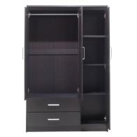 Ντουλάπα ρούχων τρίφυλλη OLYMPUS pakoworld χρώμα wenge 120x57x183εκ