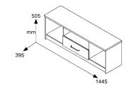 Έπιπλο τηλεόρασης OLYMPUS pakoworld χρώμα wenge 144x39x50,5εκ