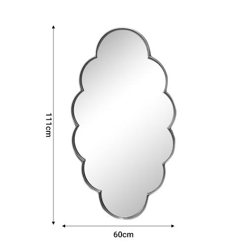 Καθρέπτης Malone Inart mdf σε λευκή αντικέ απόχρωση 55x50x160εκ