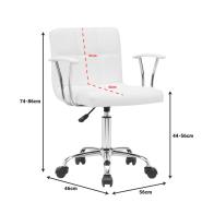 Καρέκλα γραφείου Buleco pakoworld pu σε λευκή απόχρωση 56x46x74-86εκ