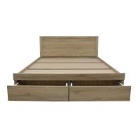 Κρεβάτι Olympus pakoworld με συρτάρι με φυσική απόχρωση 150x200εκ